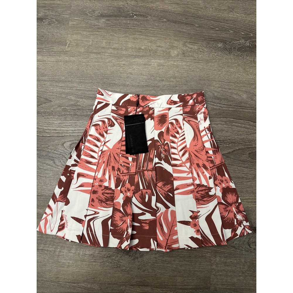 J. Lindeberg Womens ADINA Golf Tennis SKORT GWSD07406 S183 HIbiscus XS NEW